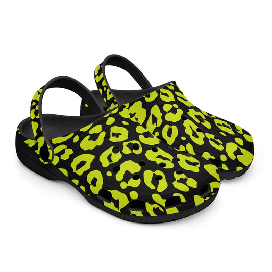 INVERTED YELLOW LEOPARD CLOGS