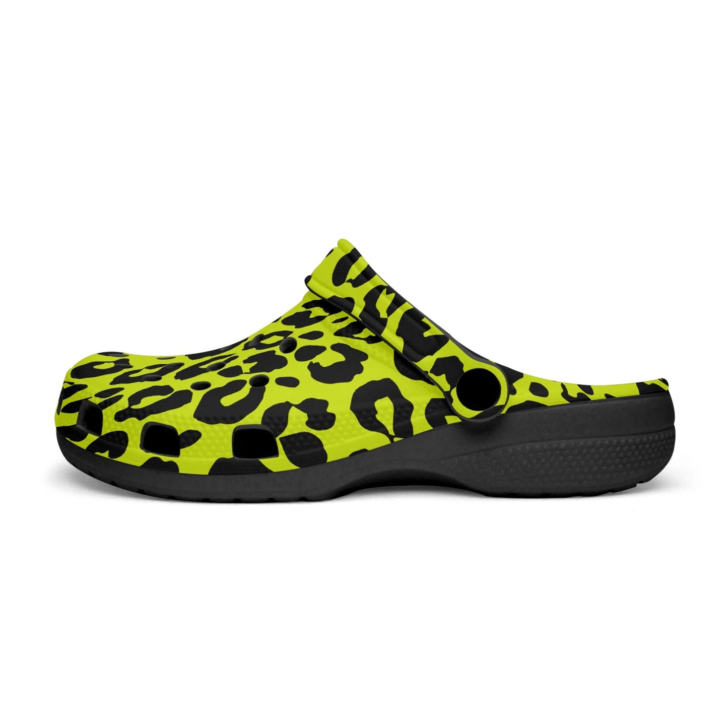 Yellow leopard clogs