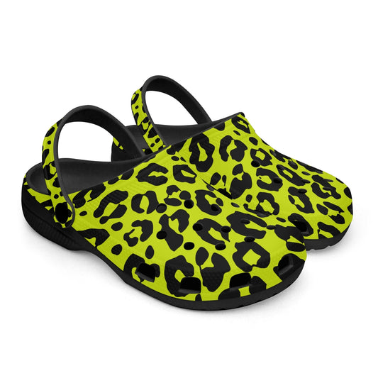 YELLOW LEOPARD CLOGS