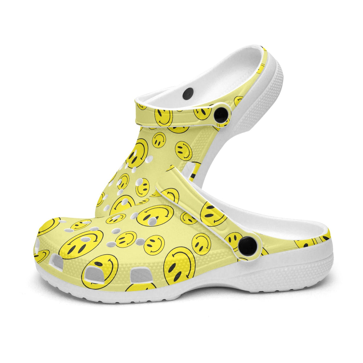 Smiley yellow clogs