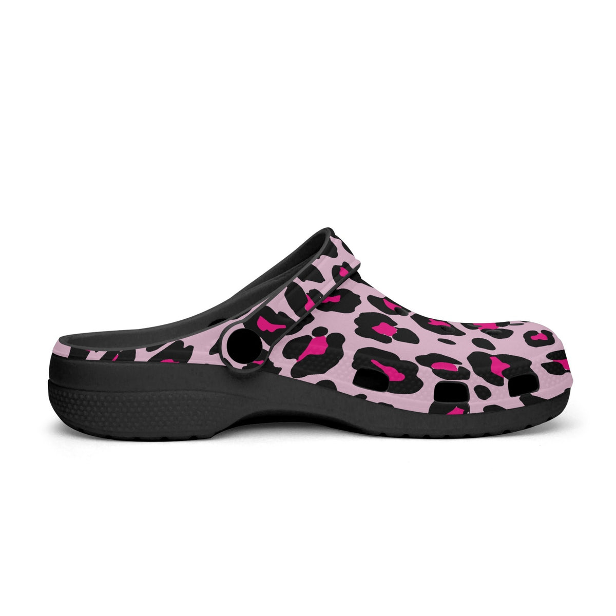 Pinky leopard clogs