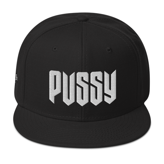 PUSSY BLACK SNAPBACK CAP