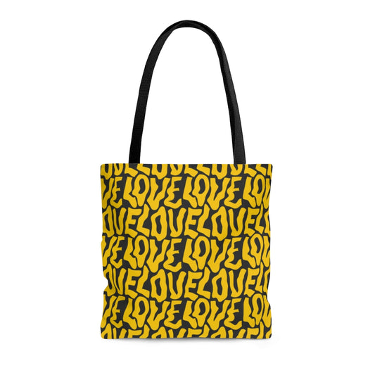 PSYCHEDELIC LOVE YELLOW TOTE BAG - VENICE TEES®