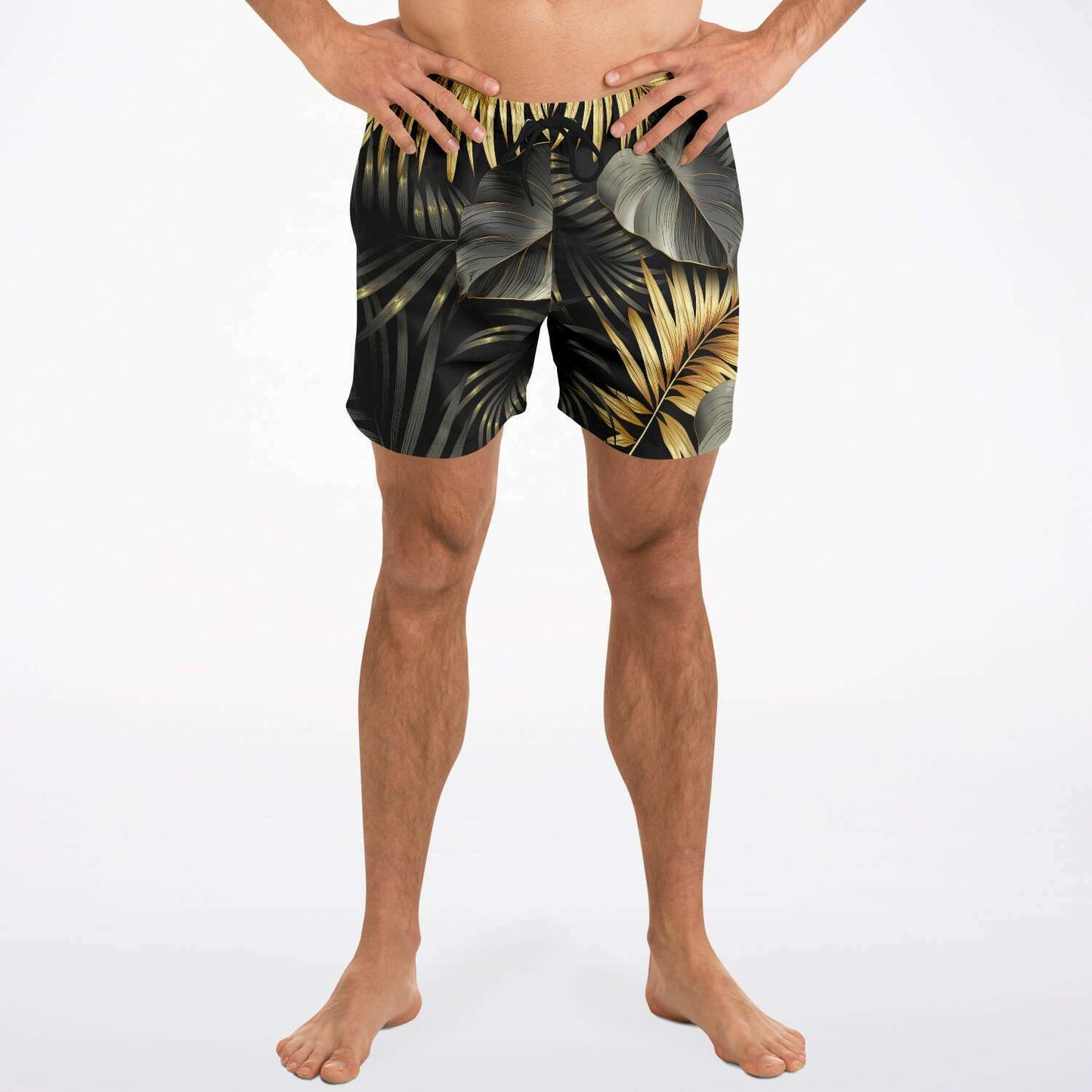 SWIM TRUNKS BLACK & GOLD - VENICE TEES®