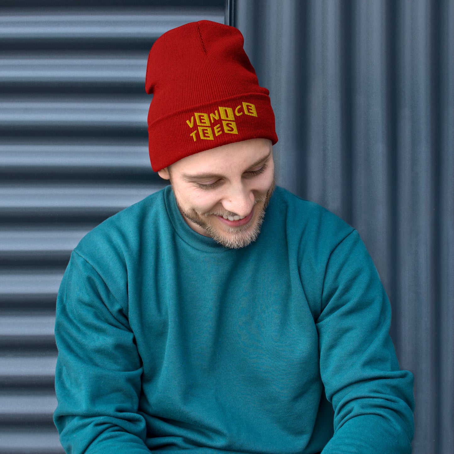 VENICE TEES LOGO RED BEANIE
