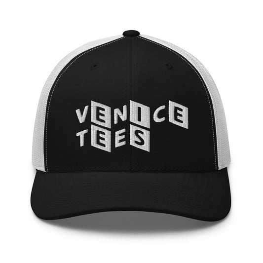 VENICE TEES LOGO BLACK/WHITE TRUCKER CAP