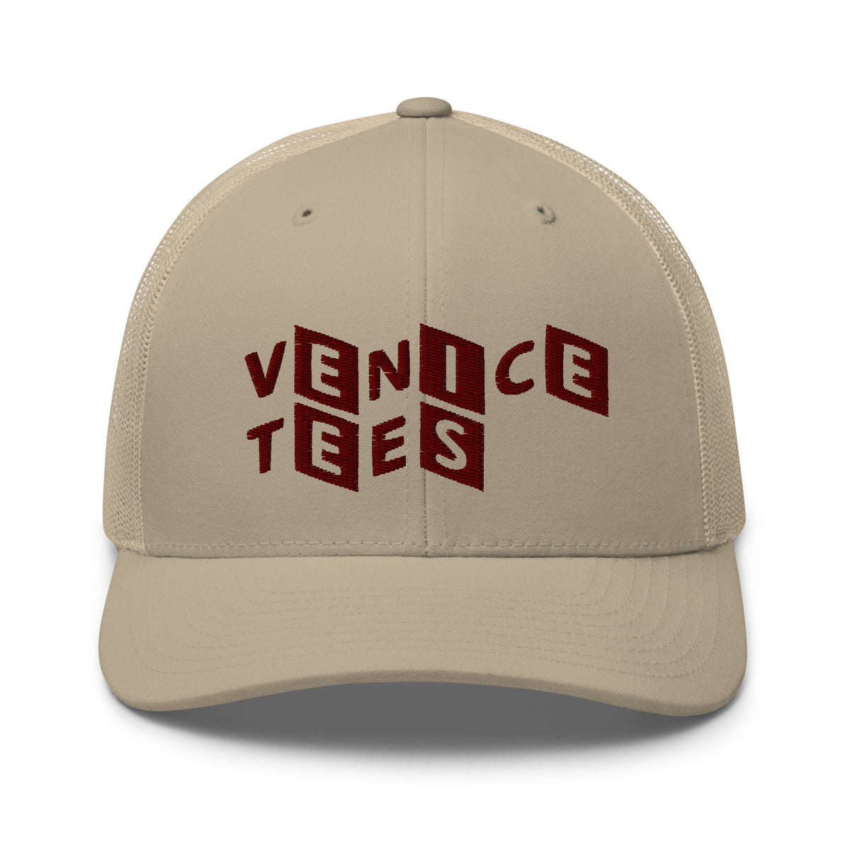 Venice Tees logo khaki trucker cap
