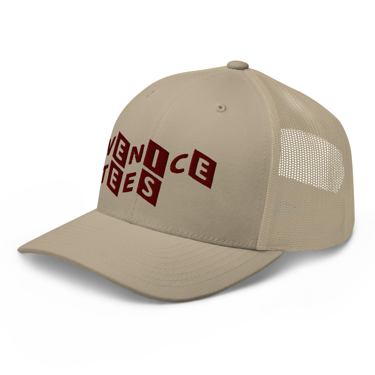 Venice Tees logo khaki trucker cap
