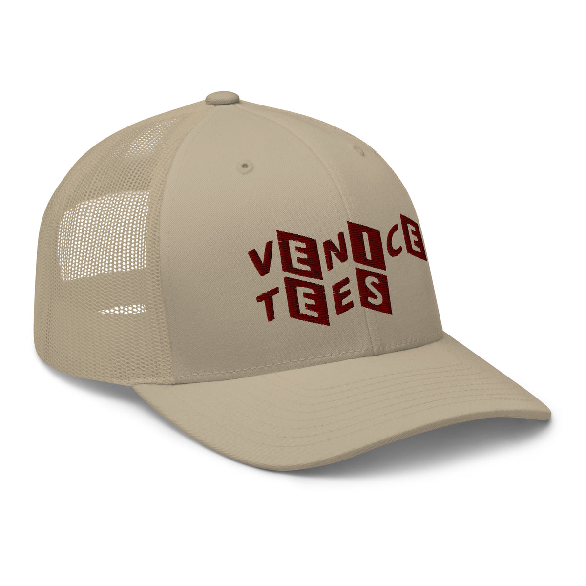 Venice Tees logo khaki trucker cap