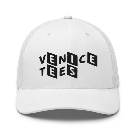 VENICE TEES LOGO WHITE TRUCKER CAP