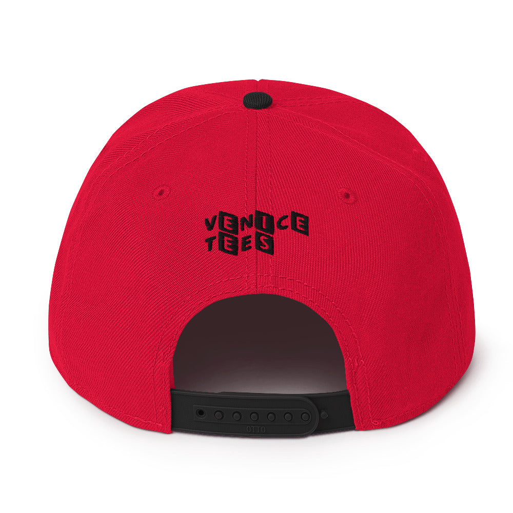 Venice Tees logo red/black snapback cap