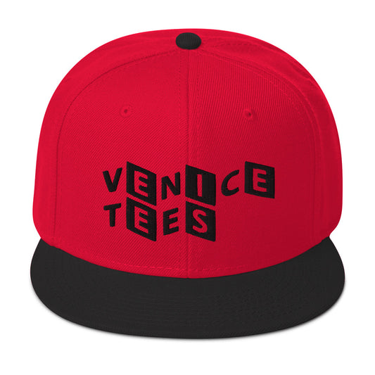 VENICE TEES LOGO RED/BLACK SNAPBACK CAP
