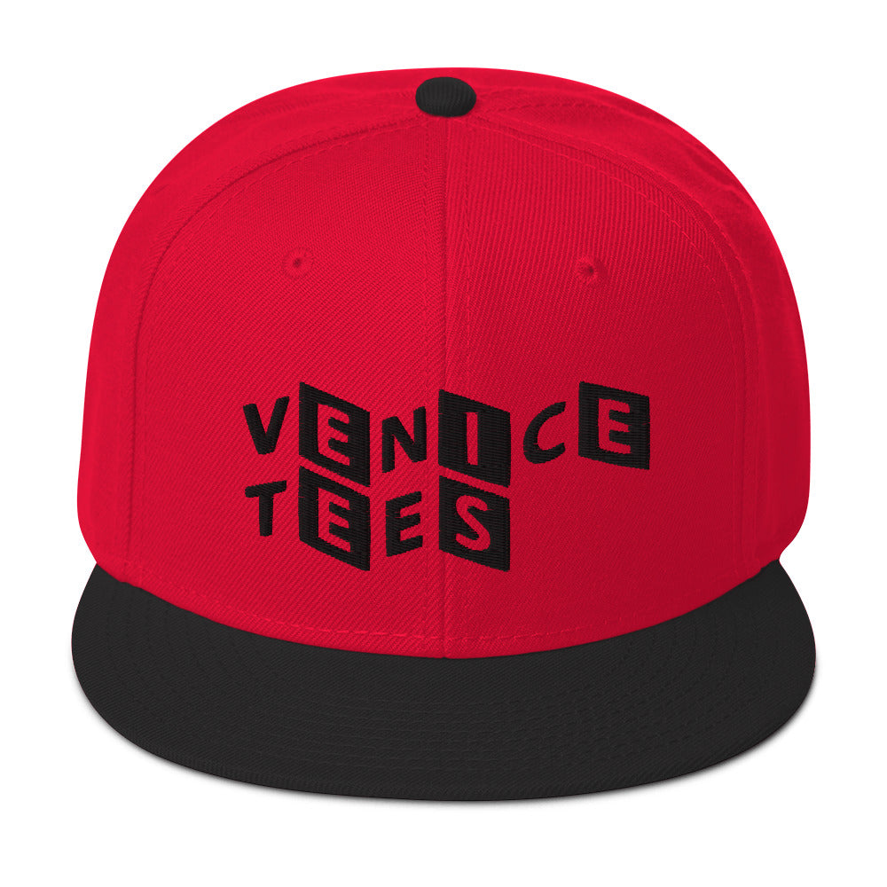 Venice Tees logo red/black snapback cap