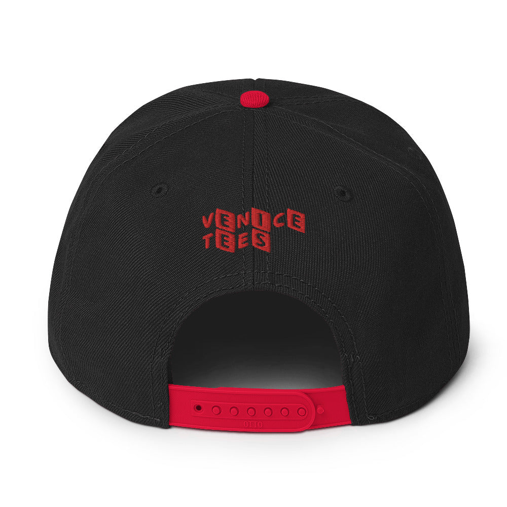 VENICE TEES LOGO BLACK/RED SNAPBACK CAP