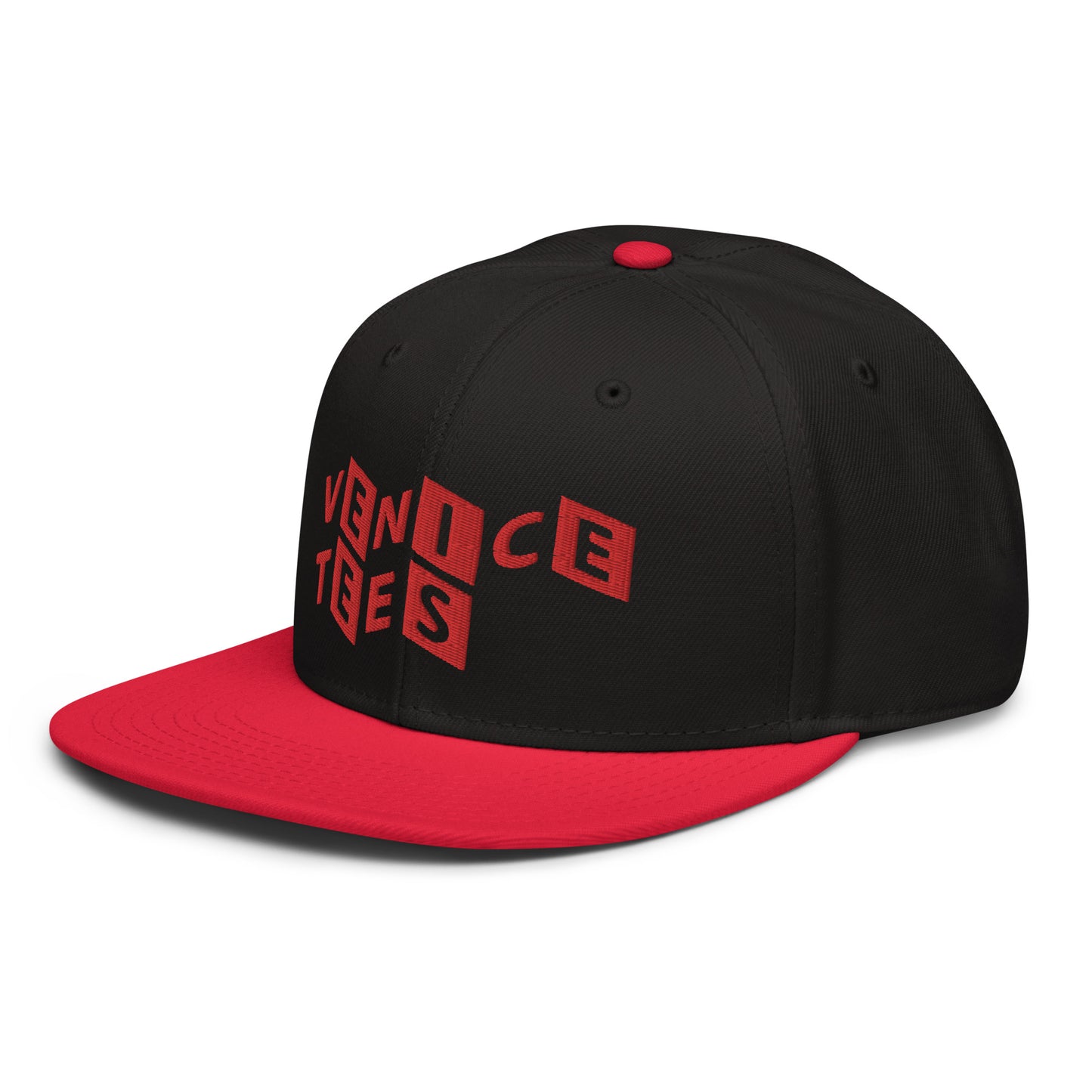 VENICE TEES LOGO BLACK/RED SNAPBACK CAP