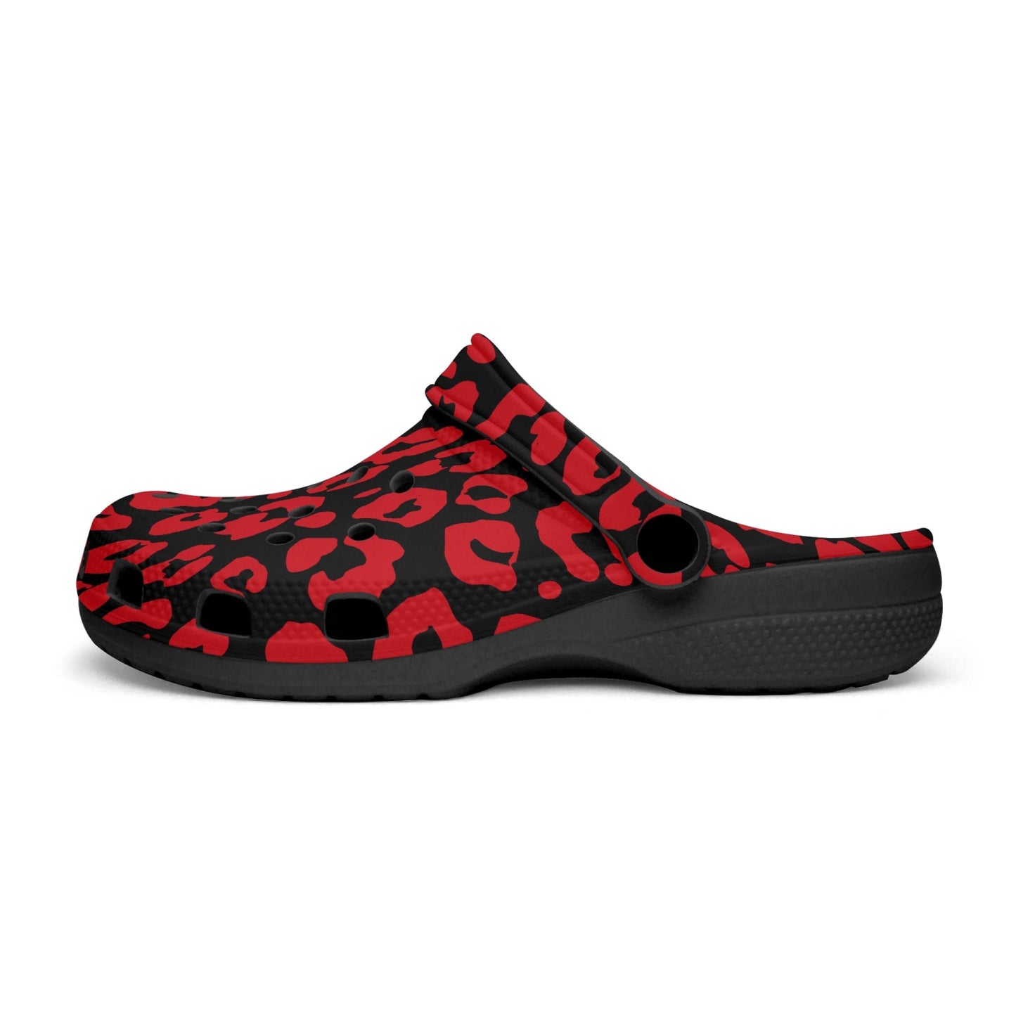 INVERTED RED LEOPARD CLOGS