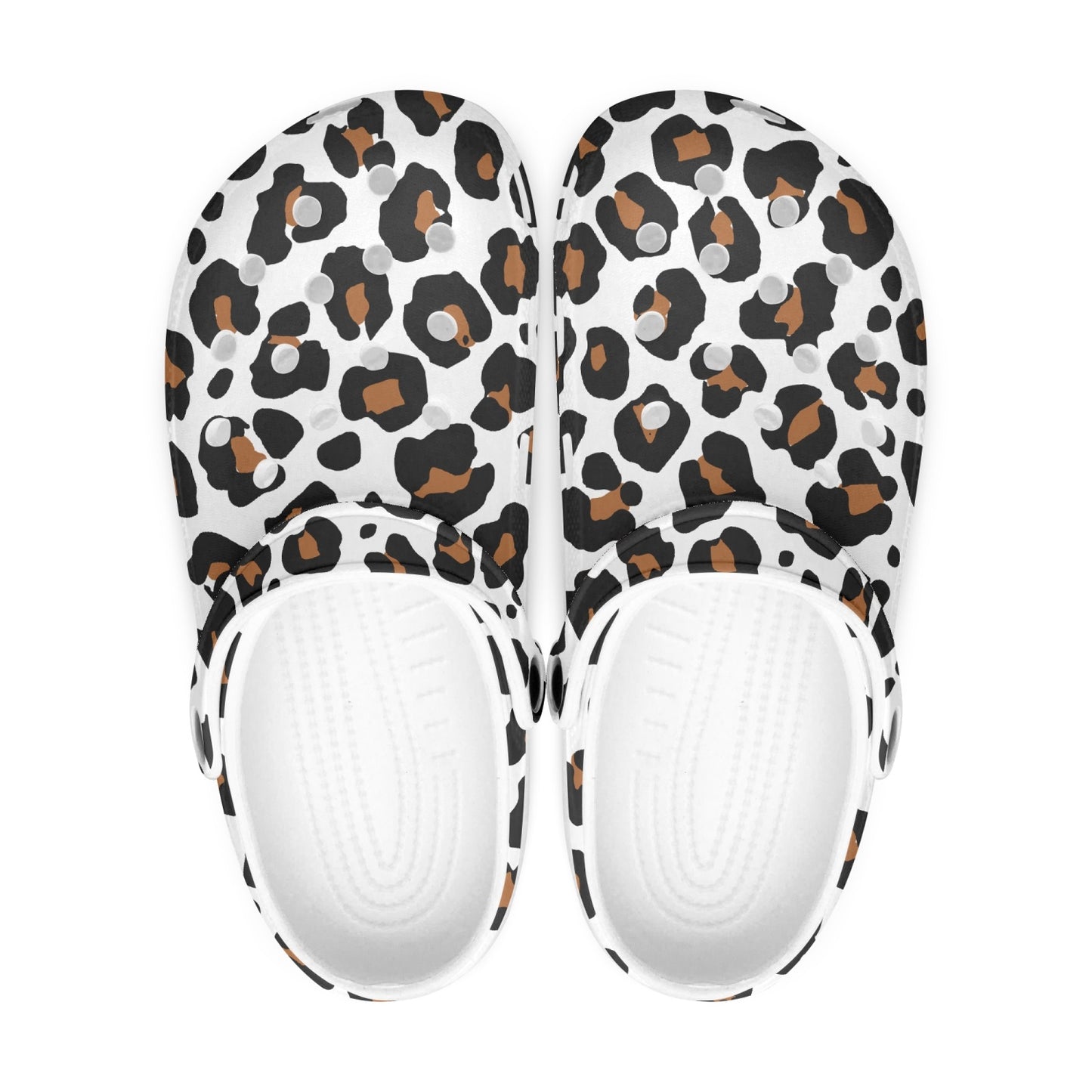 WHITE LEOPARD CLOGS