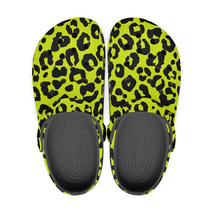 YELLOW LEOPARD CLOGS