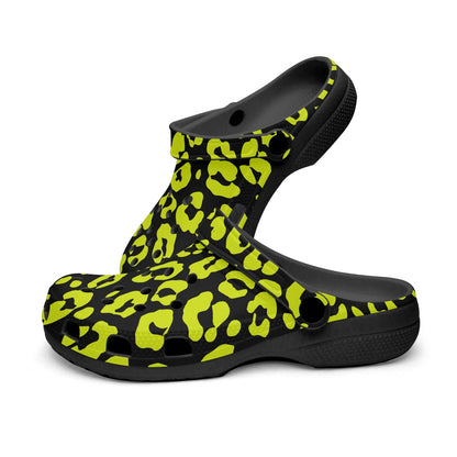 INVERTED YELLOW LEOPARD CLOGS