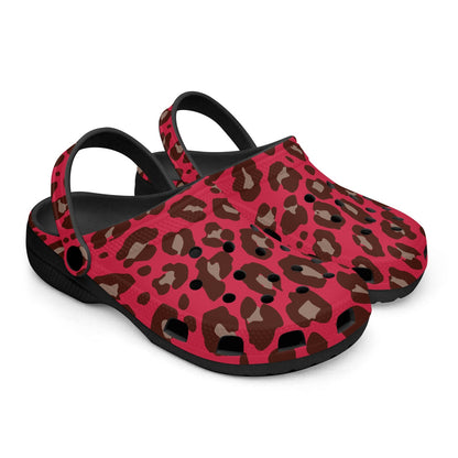 RED LEOPARD CLOGS