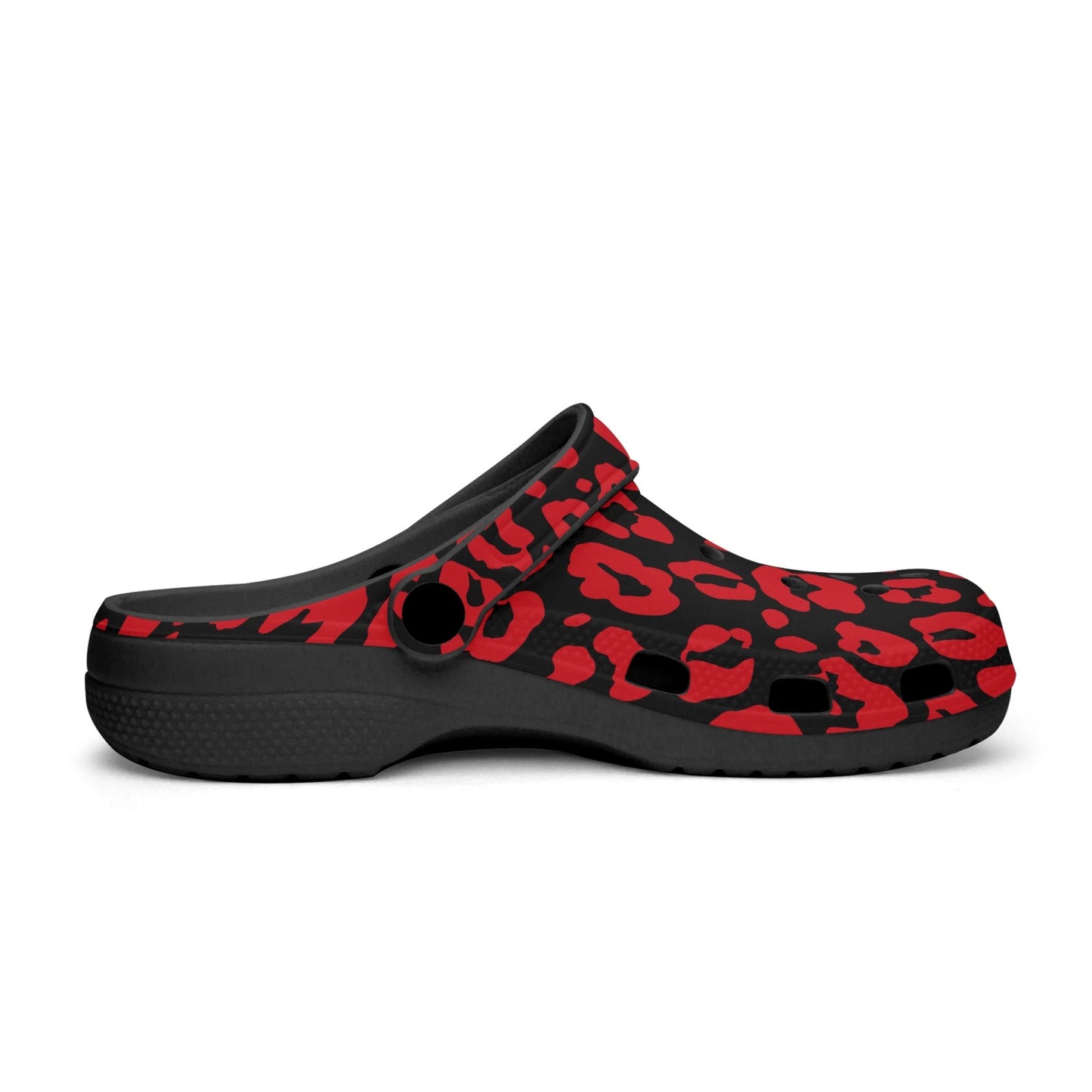 INVERTED RED LEOPARD CLOGS