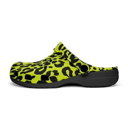 YELLOW LEOPARD CLOGS