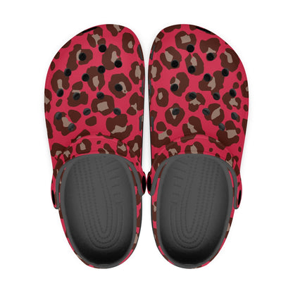 RED LEOPARD CLOGS