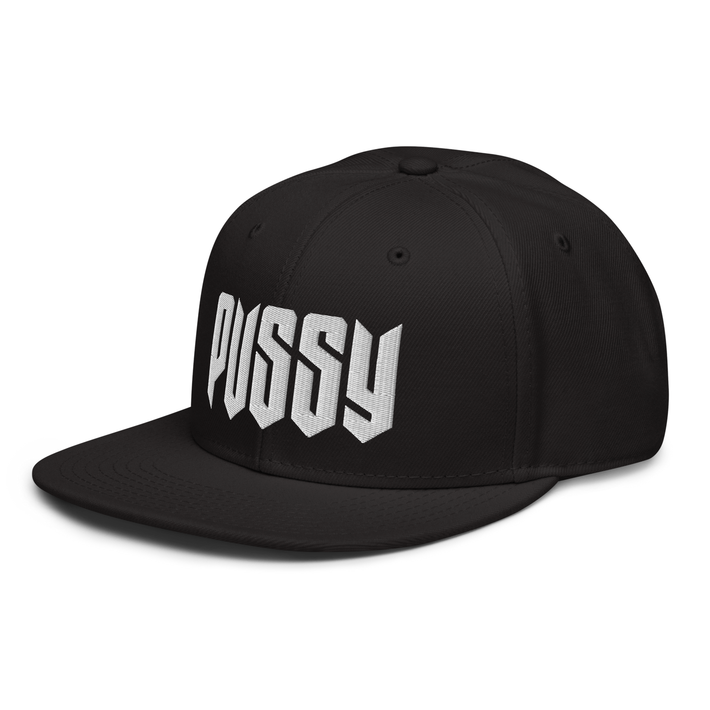 PUSSY BLACK SNAPBACK CAP