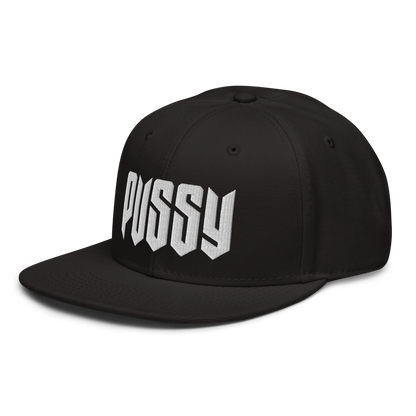 PUSSY BLACK SNAPBACK CAP