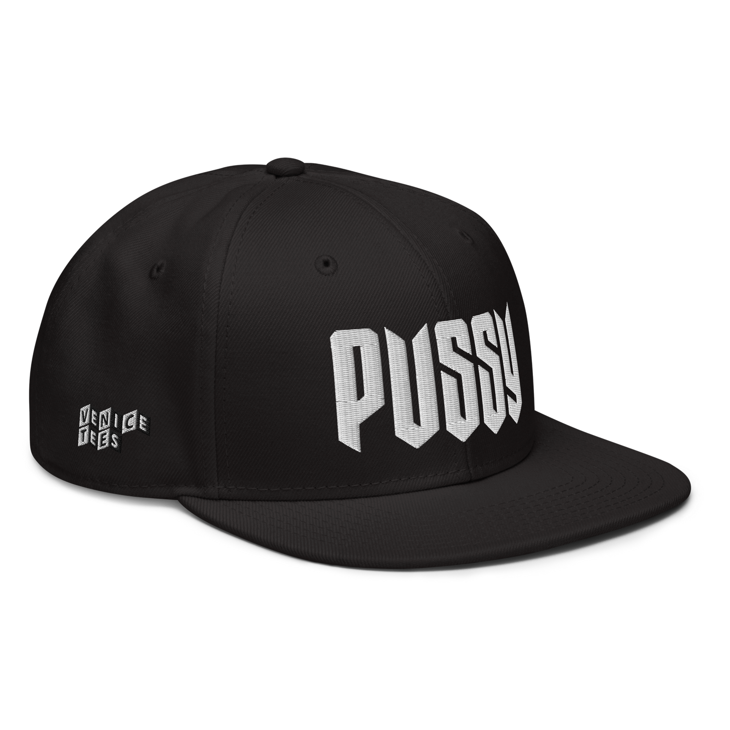 PUSSY BLACK SNAPBACK CAP