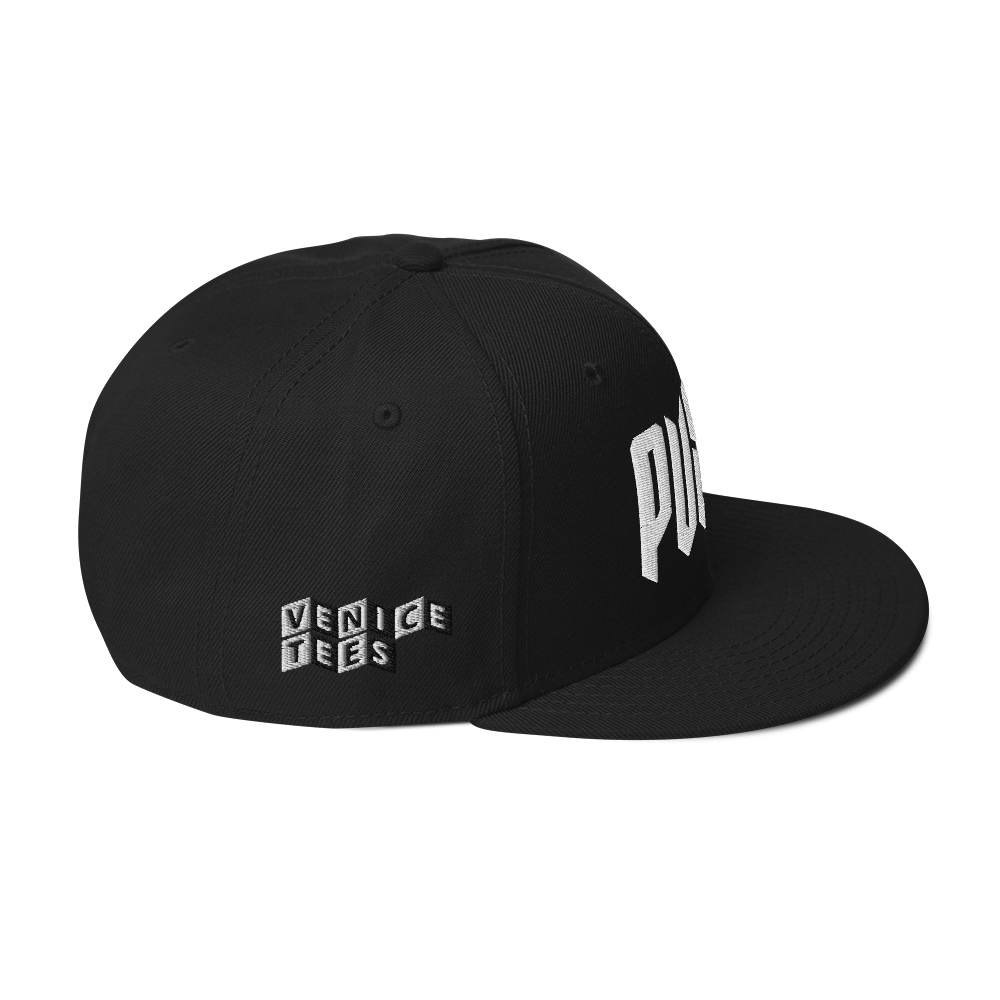 PUSSY BLACK SNAPBACK CAP