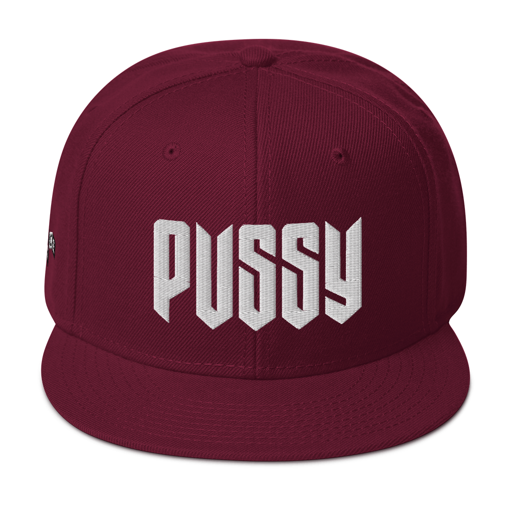 PUSSY MAROON SNAPBACK CAP