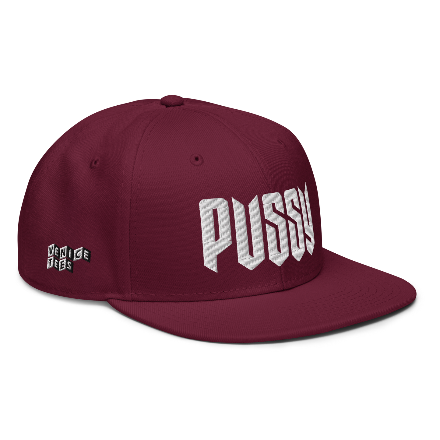 PUSSY MAROON SNAPBACK CAP