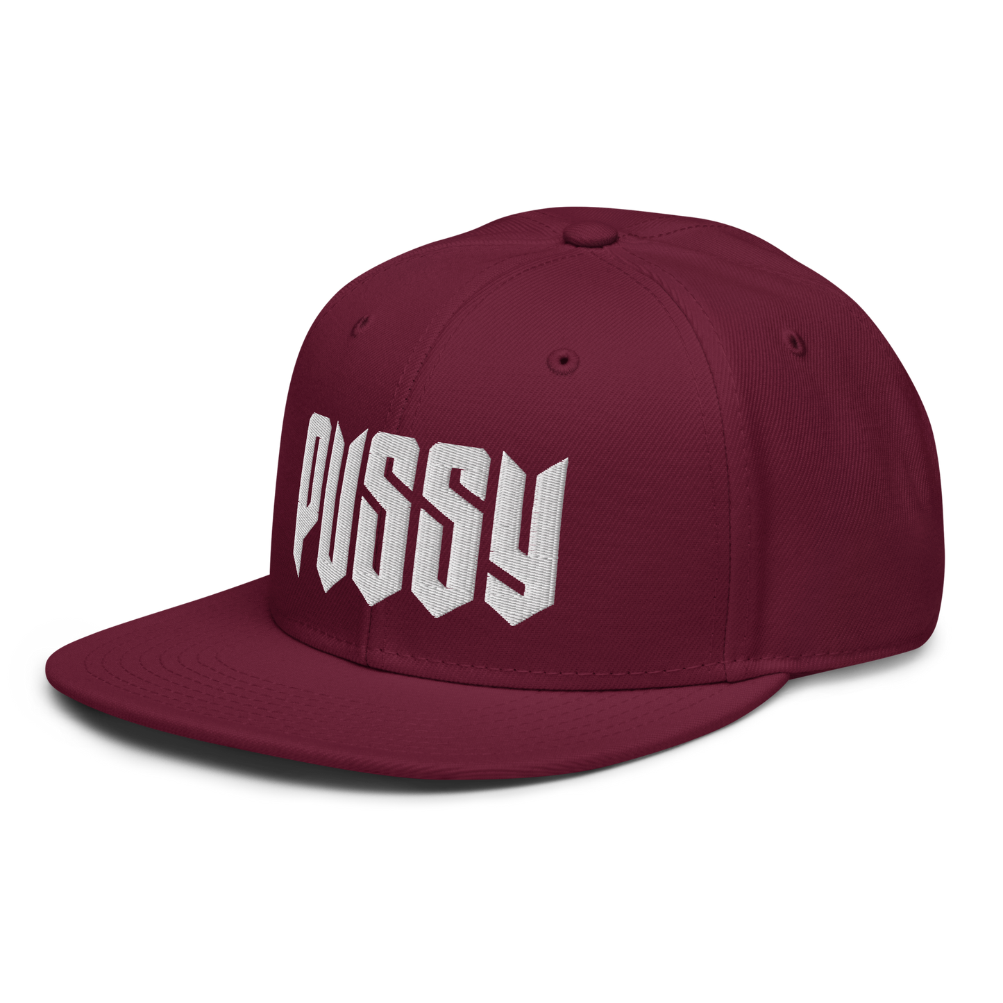 PUSSY MAROON SNAPBACK CAP