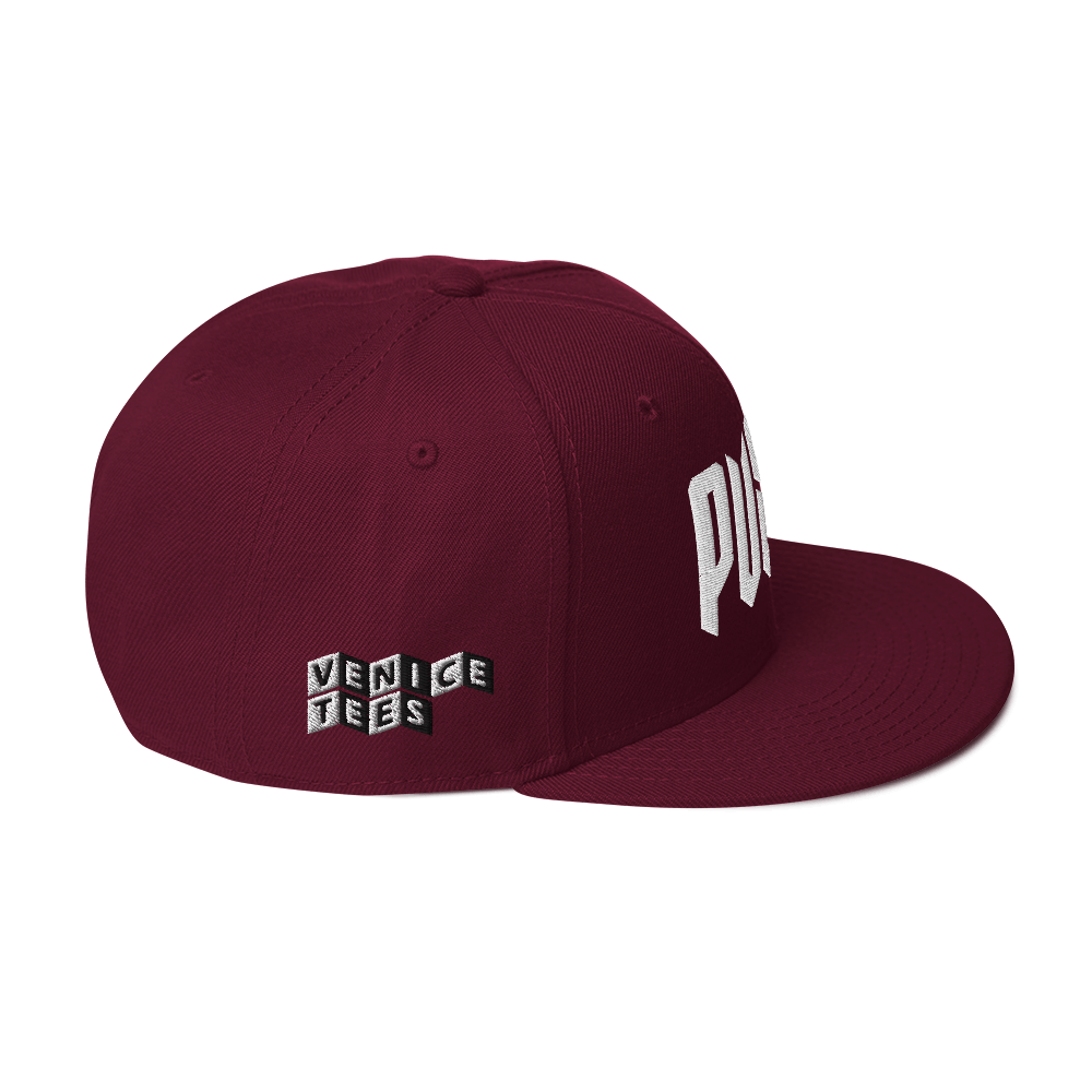 PUSSY MAROON SNAPBACK CAP