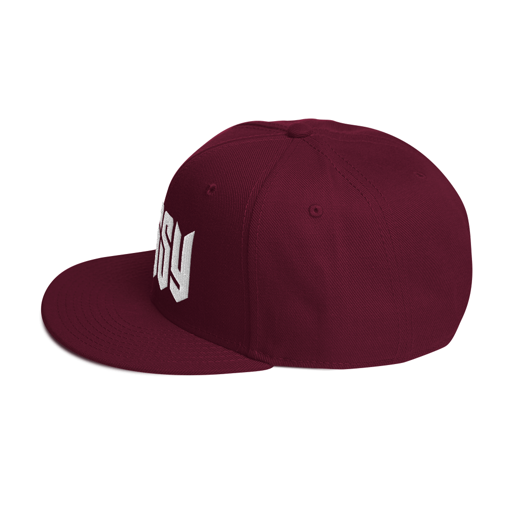 PUSSY MAROON SNAPBACK CAP