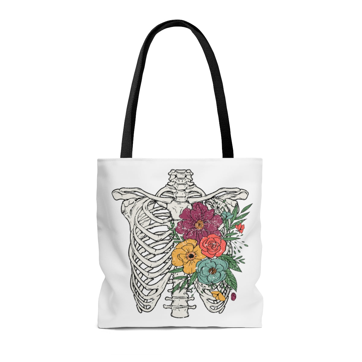 FLORAL SKELETON TOTE BAG