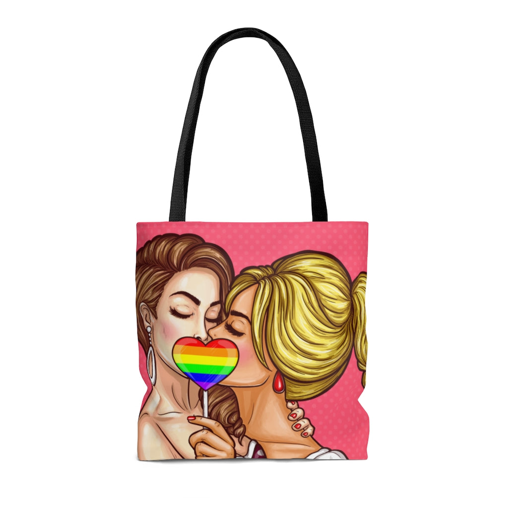 GIRLS KISSING TOTE BAG - VENICE TEES®