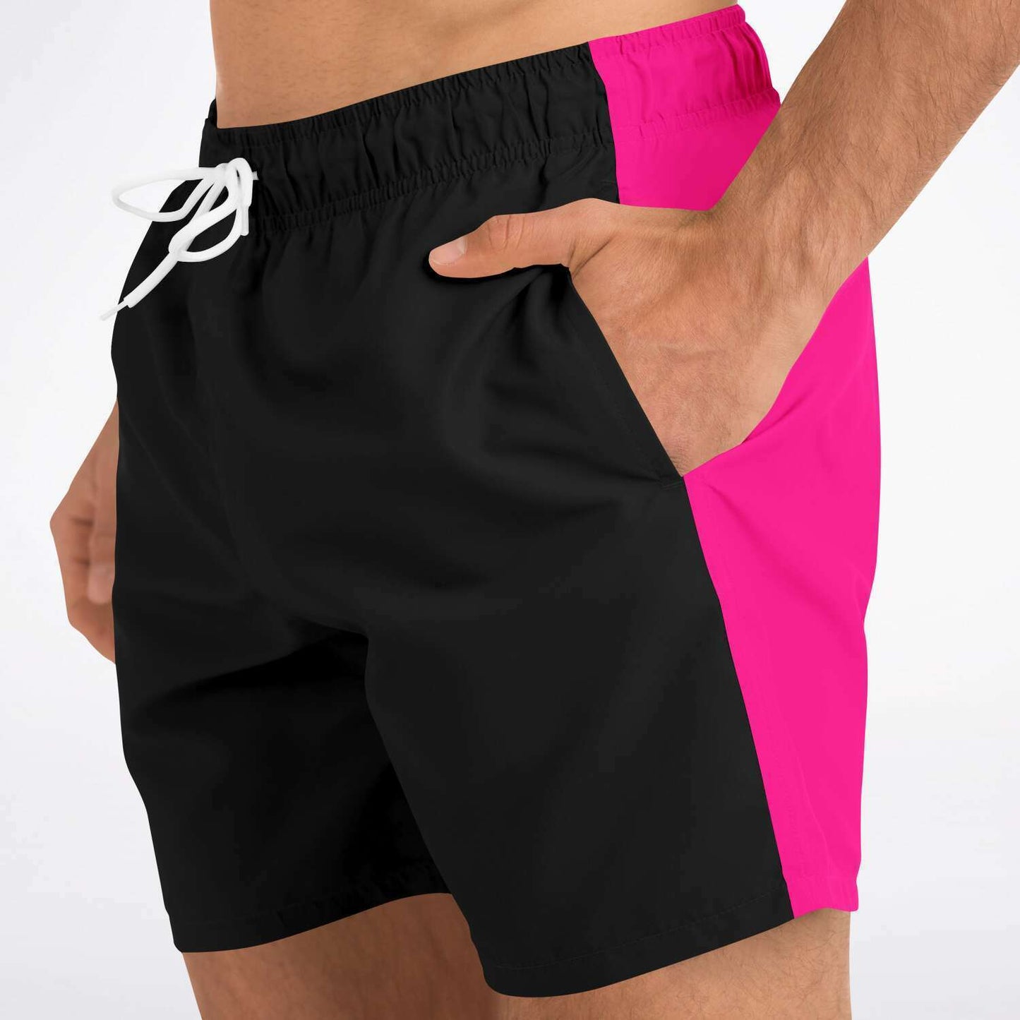 SWIM TRUNKS BLACK & PINK - VENICE TEES®