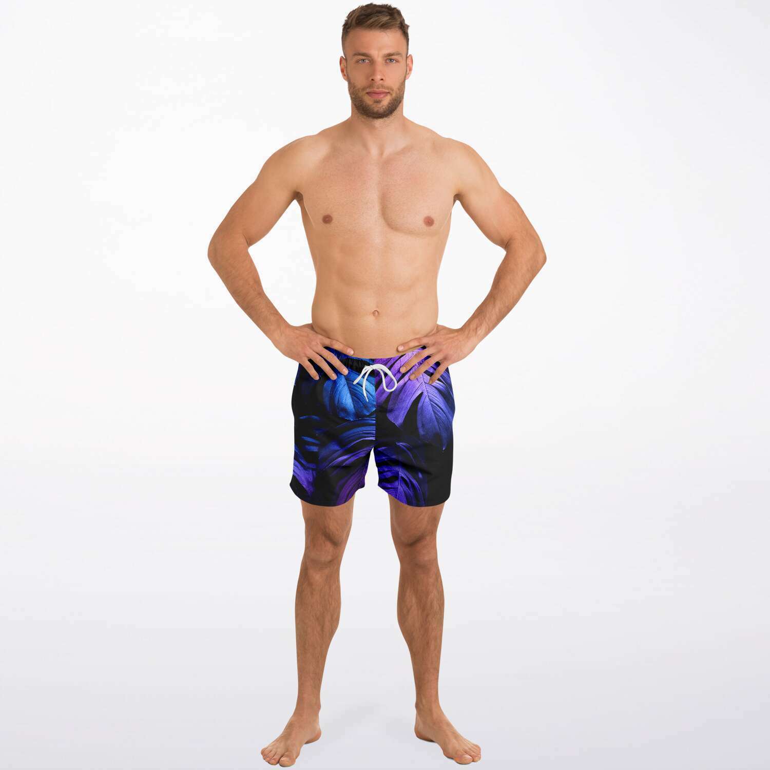 SWIM TRUNKS PURPLE LEAF - VENICE TEES®