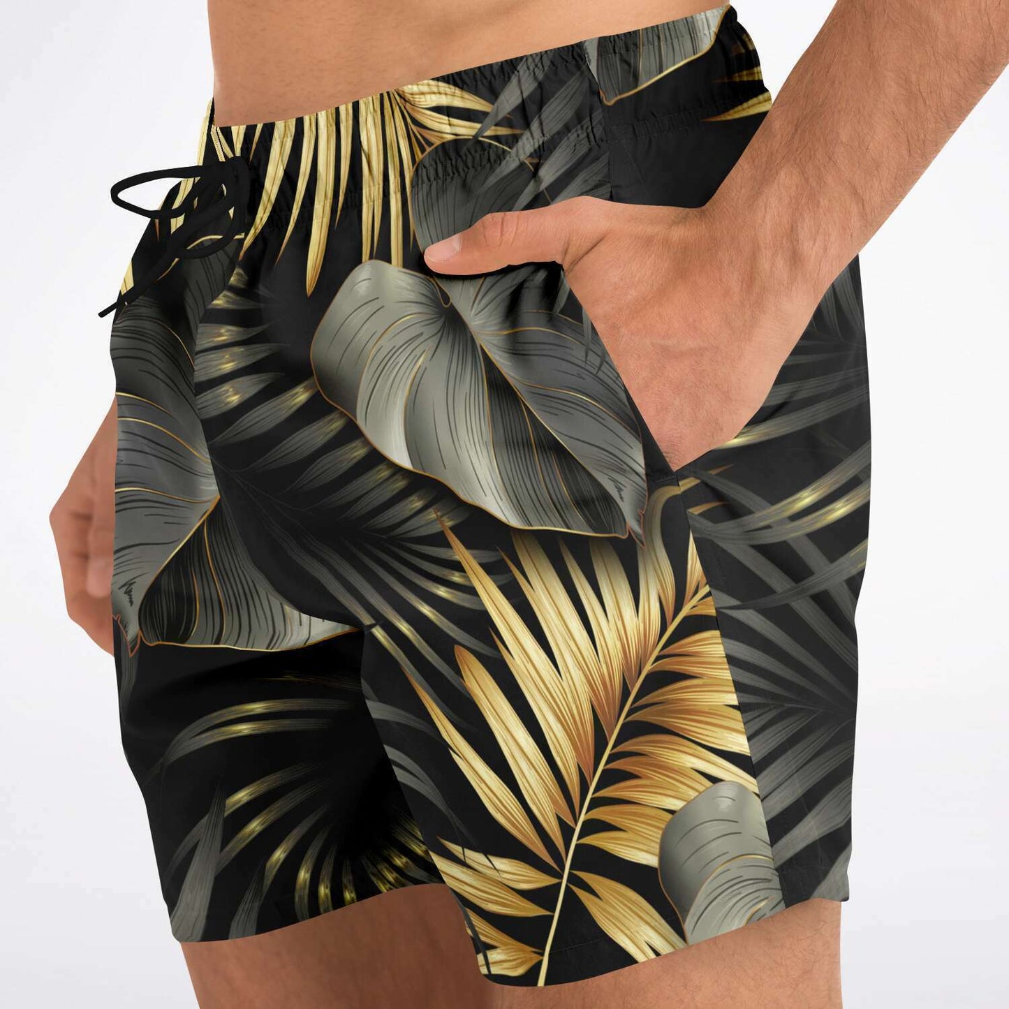 SWIM TRUNKS BLACK & GOLD - VENICE TEES®