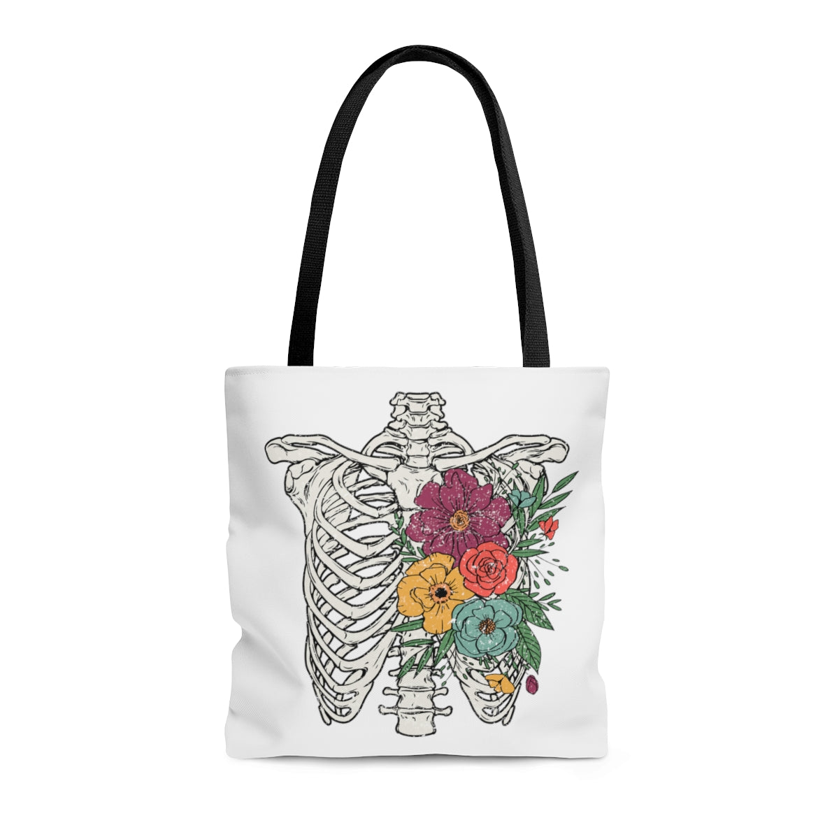 FLORAL SKELETON TOTE BAG