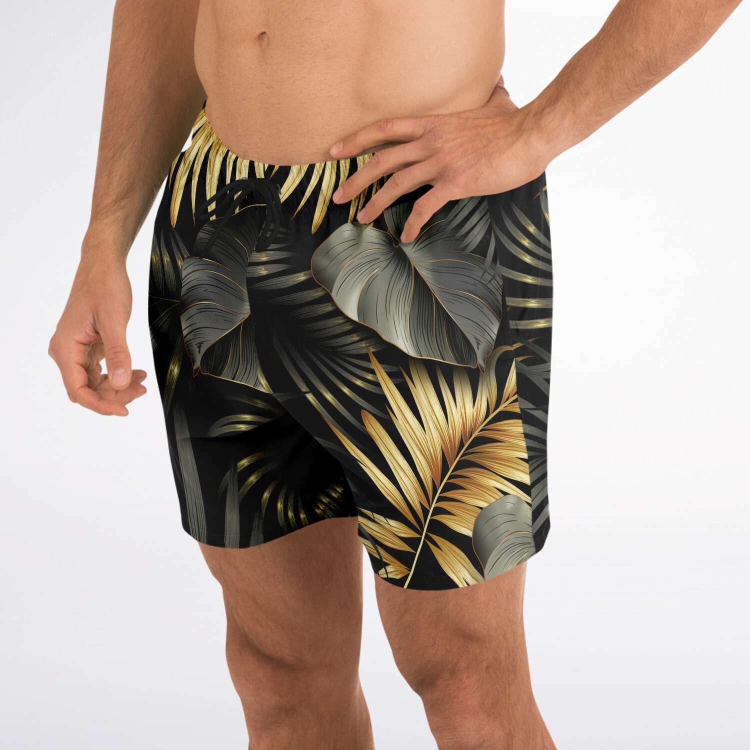 SWIM TRUNKS BLACK & GOLD - VENICE TEES®