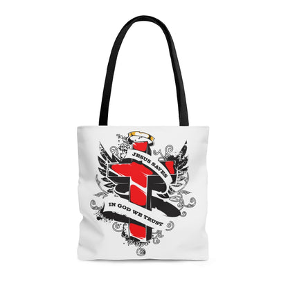 JESUS SAVES WHITE TOTE BAG - VENICE TEES®