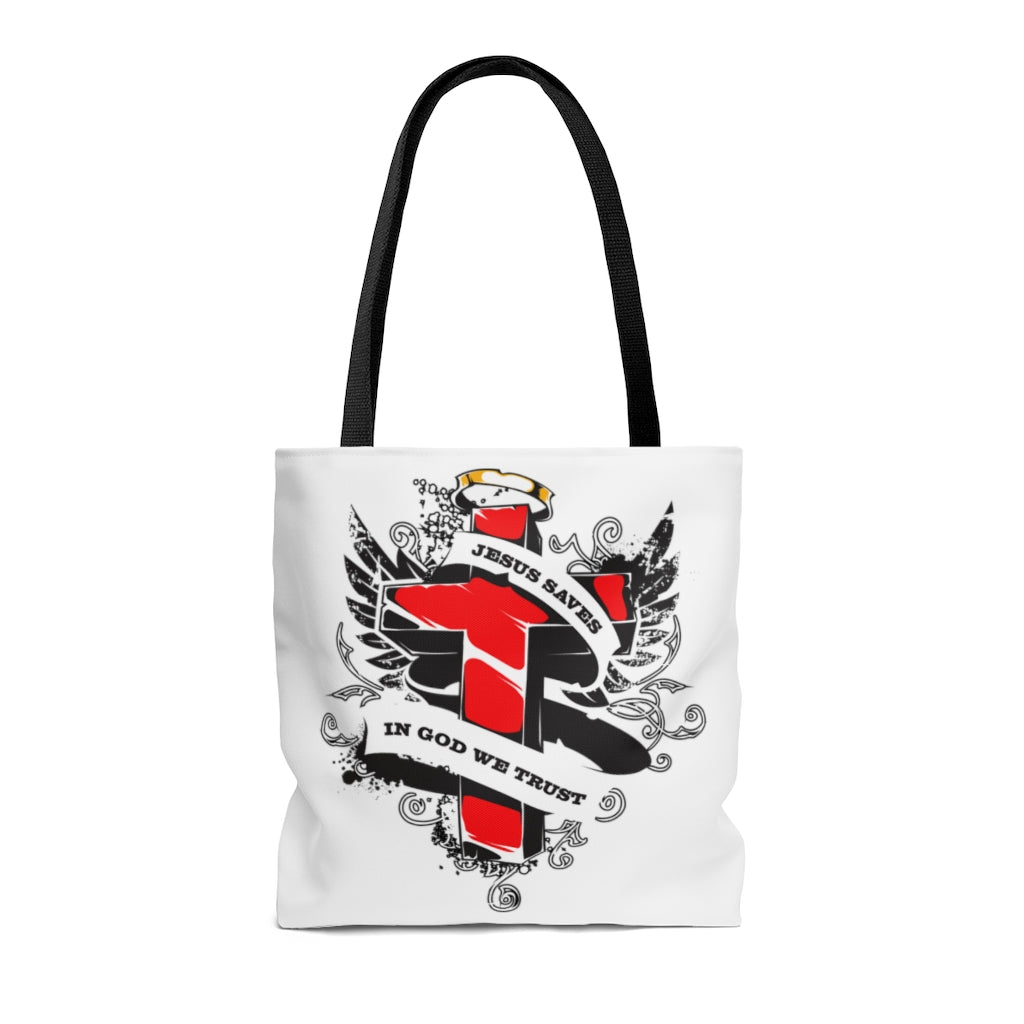 JESUS SAVES WHITE TOTE BAG - VENICE TEES®