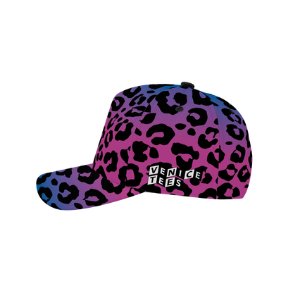 BLUE GRADIENT LEOPARD BASEBALL CAP