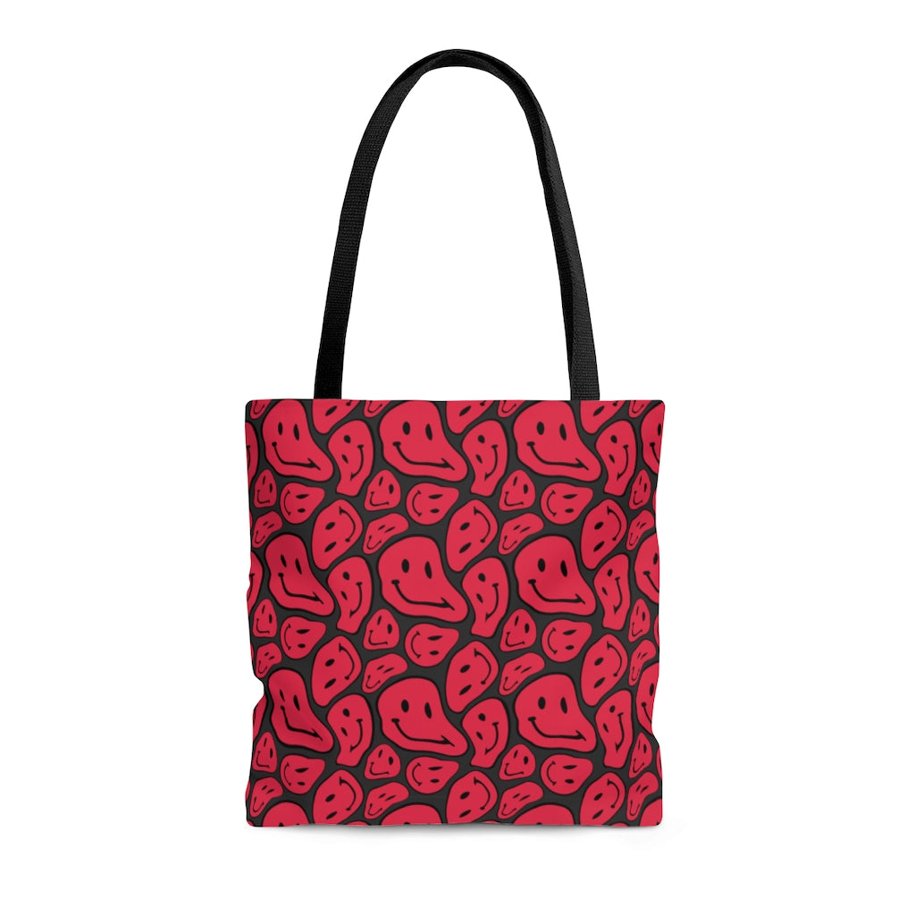 PSYCHEDELIC SMILEY DARK PINK TOTE BAG - VENICE TEES®