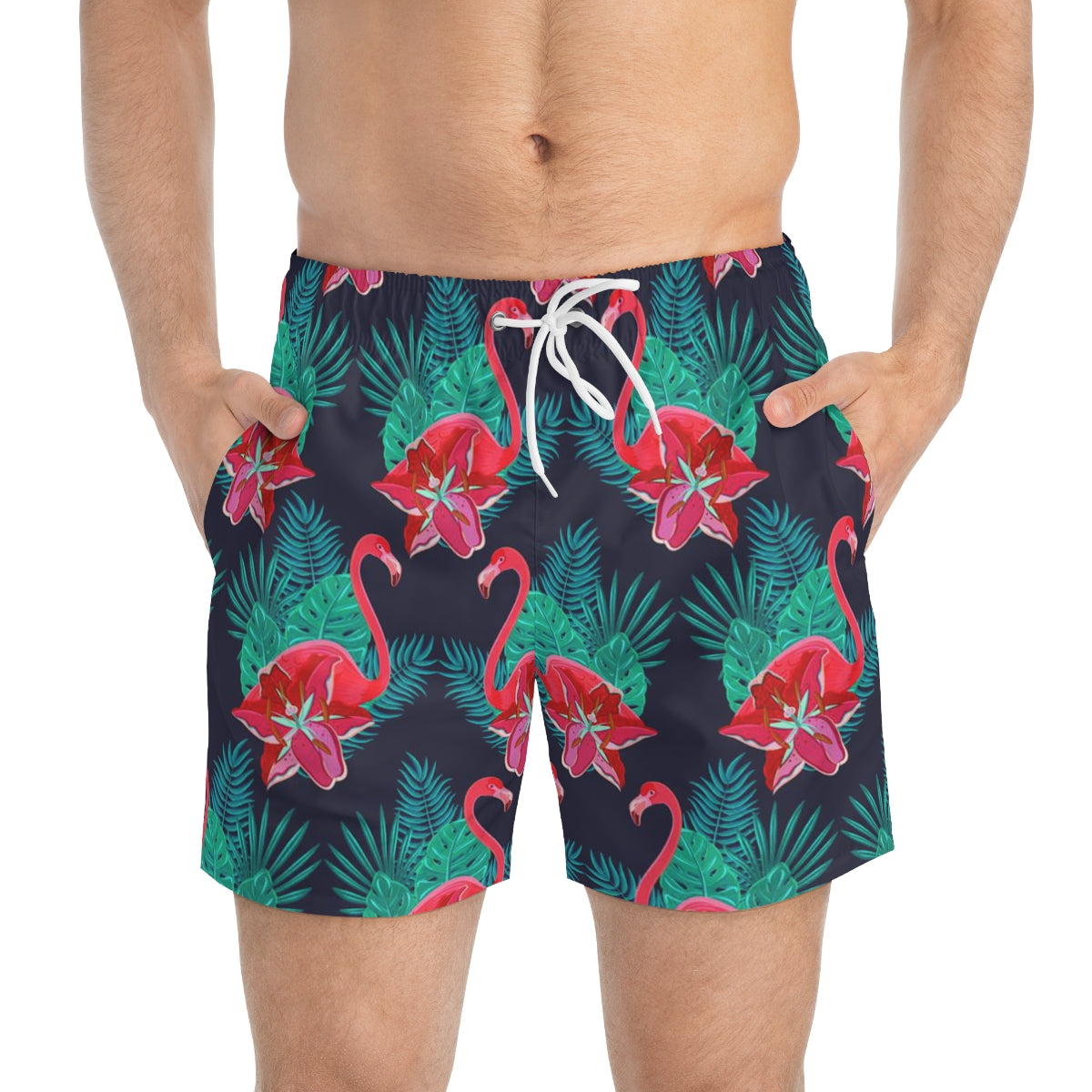 SWIM TRUNKS FLAMINGOS 1 - VENICE TEES®