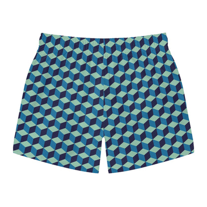 SWIM TRUNKS GEO BLUE