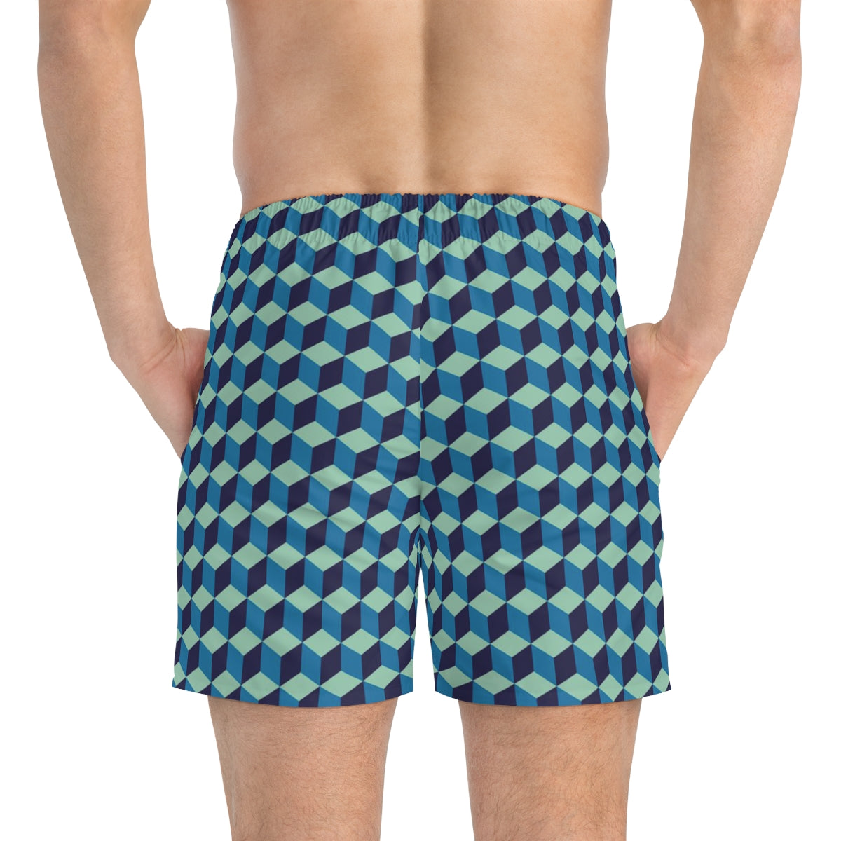 SWIM TRUNKS GEO BLUE